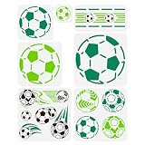 7Pcs Small Medium Large Soccer Ball Sport Wall Stencil Templates Plastic Reusable Football Exercise Art Stencils for Painting on Wall Floor Wood Fabric Furniture Glass
