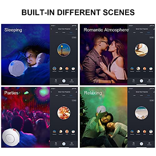Projetor Smart Star com pontos de luz em movimento e Nebulosa LED colorida Lâmpada de projeção Wifi