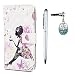 Produktbild Mlorras Hülle für Samsung Galaxy S10 6.1 Zoll, 3D-Effekt Gemalt Vorne schnallen Leder Handyhülle Klappbares Brieftasche Schutzhülle Wallet Case mit Integrierten Kartensteckplätzen Schmetterlingsfee