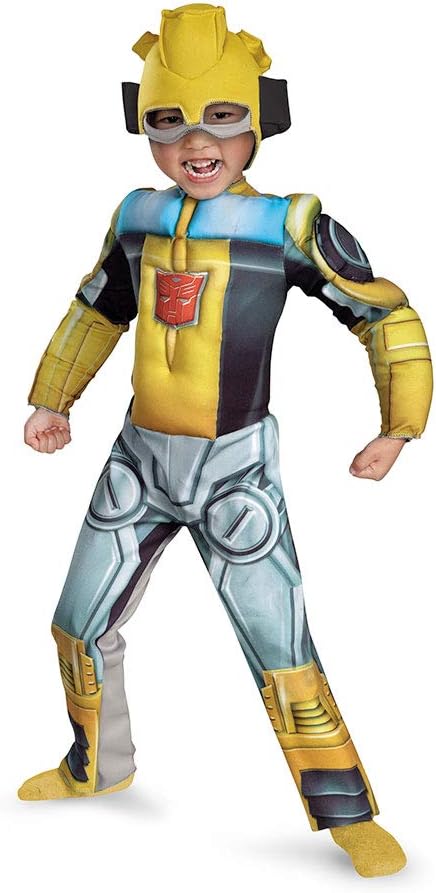 Disguise Costumes Bumblebee Rescue Bot Toddler Muscle Costume, Yellow/Silver/Blue, Large