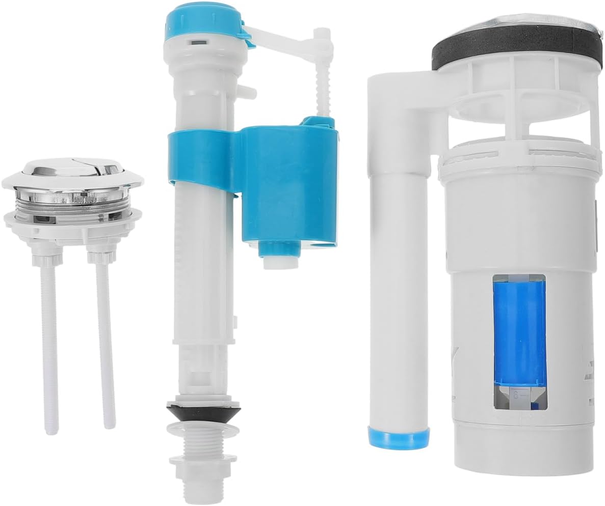 Gadpiparty Toilet Repair Kit Universal Fill Valve and Flush Valve Button Set for Old Style Toilets Water Tank Replacement with Easy Installation and Efficient Water Control