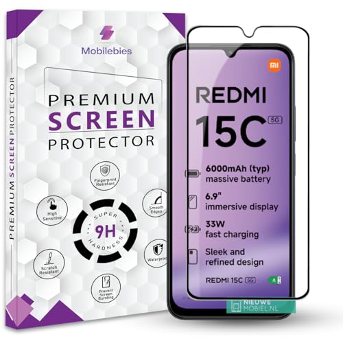 Image of Premium Tempered Glass Screen Protector Guard For Redmi 15C 5G (6.9 Inch, Pack of 1) | Edge to Edge Coverage With Easy to installation kit
