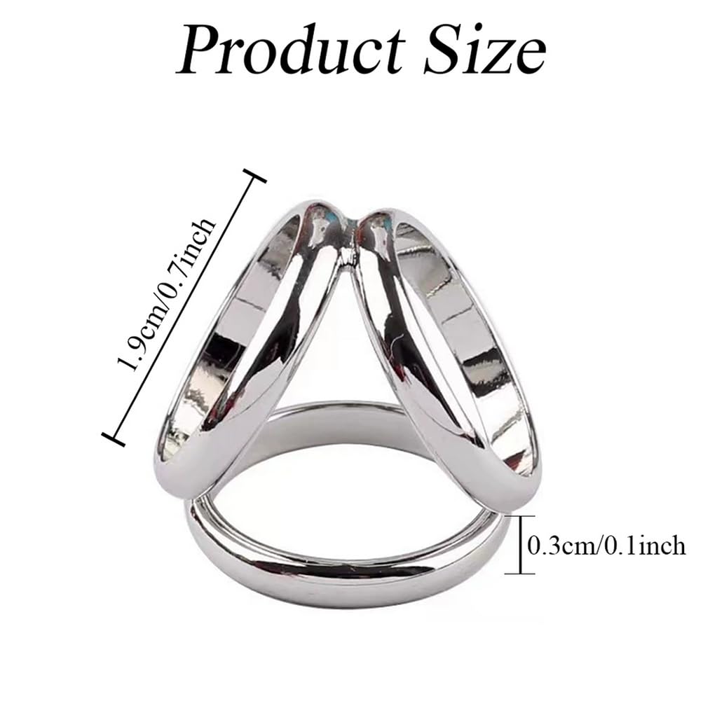 2 Fibbie Per Sciarpa A Tre Anelli - Oro E Argento, Per Sciarpe Di Seta, Foulard, Abbigliamento - Foto 7