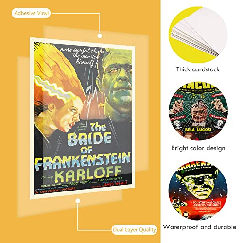 Vintage Horror Monster Movie Posters Classic Scary Movie Poster Wall Art Prints Home Theater Set For Man Cave Living Room Bedroom 8”X 10” Unframed 9Pcs #TOP4