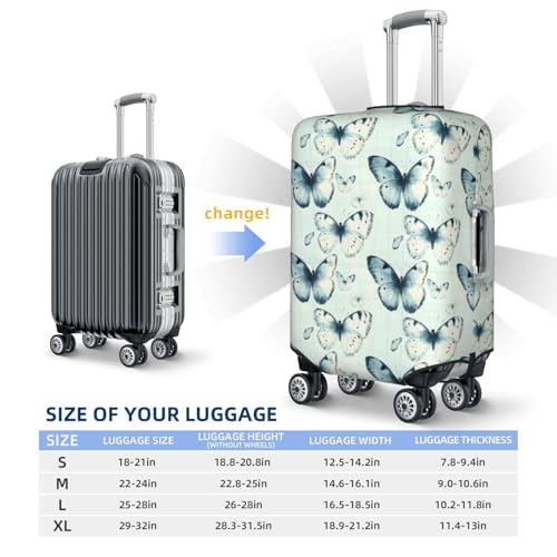 Luggage Cover Protector - Checkered Butterfly Print Suitcase Covers for Luggage Fit 22-24 Inch Suitcase2