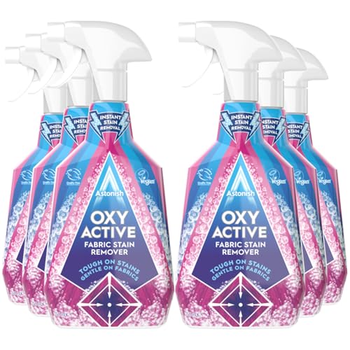 Astonish Oxy Active Stain Remover Trigger 750ml X6 Pack – Powerful Multi-Purpose Cleaner for Tough Stains, Laundry & Household Cleaning
