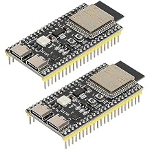 2pcs ESP32-S3-DevKitC-1-N16R8 ESP32 S3 Development Board WiFi + Bluetooth MCU Module, Dual Type-C ESP32-S3-WROOM-1 Cores Microcontroller Processor Integrates Complete Wi-Fi and BLE Functions