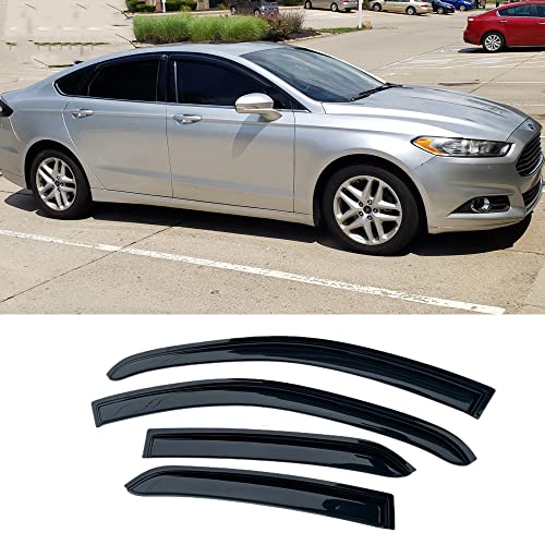 Puermto 94714 Sunproof Waterproof Side Window Wind Deflector, 4Pcs Protective Replacements Rain Guards Set, Window Visor Fit For Ford Fusion 2013 2014 2015 2016 2017 2018 2019 2020 #TOP2