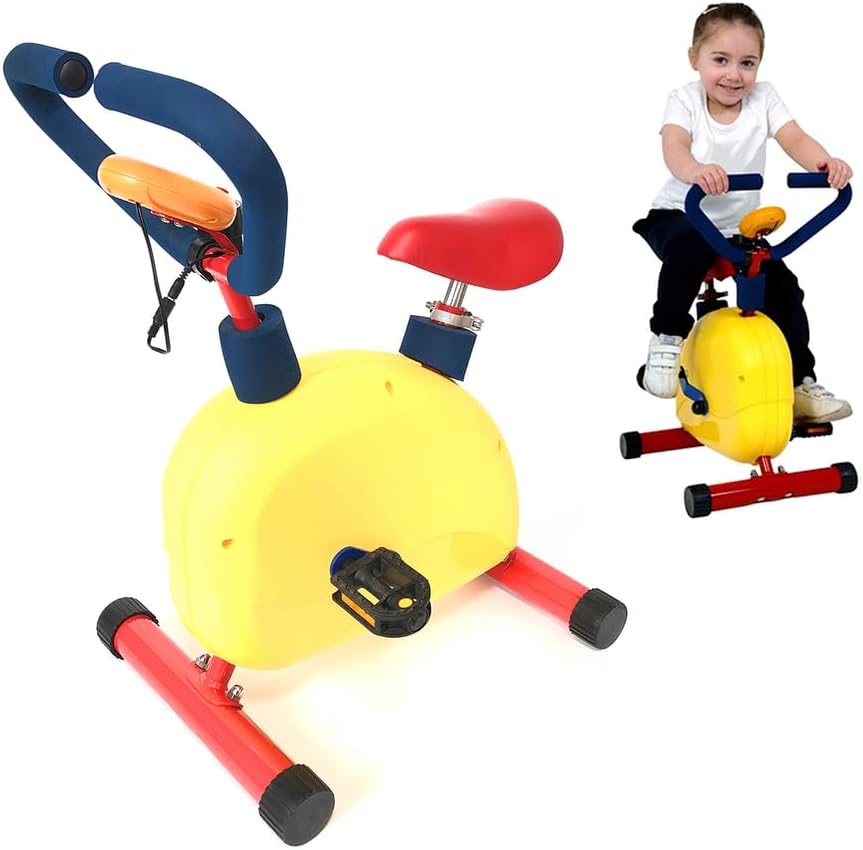 Kid Stationary Bike, Fun and Fitness Exercise Equipment for Kids Children Indoor Outdoor Sports Bike, Suitable for 3 to 8 Years Old Kids