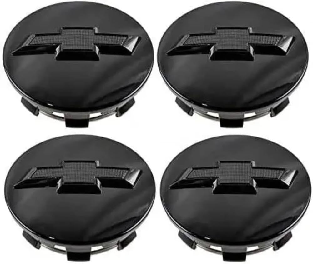 JDM WORLD 4pcs. Chevy Suburban Tahoe Center Caps 23480948 Wheel Center Cap Gloss Black with Bowtie Logo for GM Truck SUV New : Automotive
