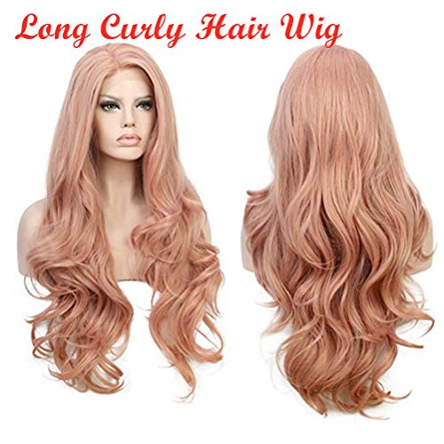 Longo cacheado capa de cabelo festa testa renda peruca de cabelo requintado para mulheres meninas (r