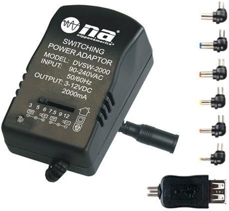 Nippon America 2000mA Universal Adapter Multiple AC 3v 5v 6v 7.5 9v 12v