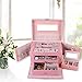 Kendal Large Leather Jewelry Box/Case/Storage/Organizer With Travel Case and Lock, Mothers Day Gifts for Mom (Pink)