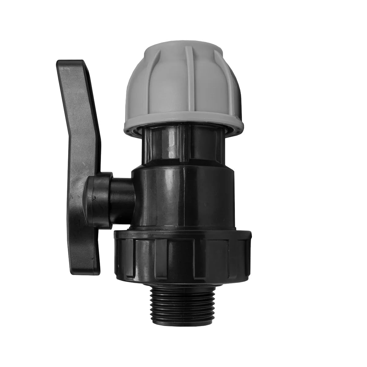 Soladirect Black Mdpe Compression Fitting Pn10 - Valve 20Mm X 1/2" Bspm - Durable Pipe Connector For Water Supply And Irrigation Systems