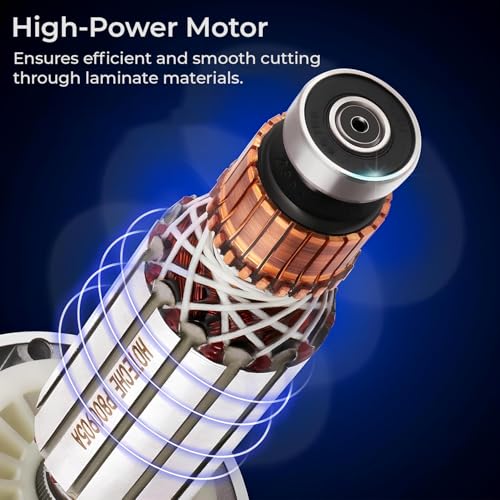 Image of Deli DL-XB06-E1 550W Laminate Trimmer 220-240v ~50hz /60hz Wood-Trimmer Router with 30000 RPM No Load Speed 6mm(1 /4 inch) Changing Chuck Woodworking Hand Tool Cutter for Edge Banding (Pack of 1, Yellow)