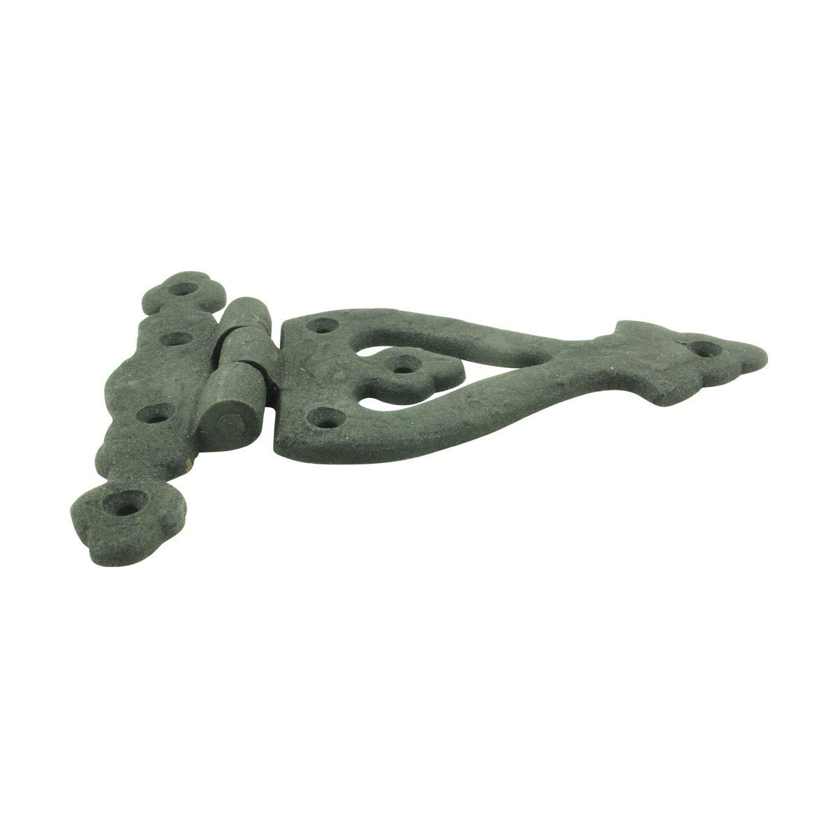 Renovators Supply Manufacturing Bisagra de correa de puerta de armario con herrajes de 5-3/8 pulgadas. Bisagra de montaje empotrado de hierro forjado negro resistente a la corrosión para armarios,