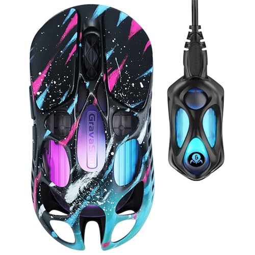 GravaStar Mercury XPro Wireless Gaming Mouse with 8K Dongle, 32,000 DPI, 8,000Hz Polling Rate, Omron 100M Click Switches, RGB Lighting, Magnesium Alloy, Ultra-Light 49g - GS X PRO_CG_BLK
