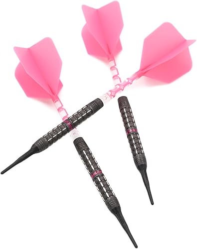 Miniatura 4 de CUESOUL SEAT - Juego de dardos de punta suave de tungsteno (0.63 oz, 90 % tungsteno) con acabado de pintura al óleo y unificación ROST T19 Flight