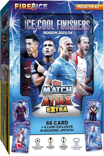 Topps Match Attax Extra 2024 - Mega Tin - 70 Match Attax Extra Cards Including 4 Exclusive Limited Edition Cards! (Random Tin)