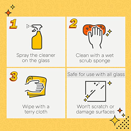 Quick N Brite Fireplace Glass Cleaner With Cloth, Sponge, And Spray, 24 Ounces #TOP4