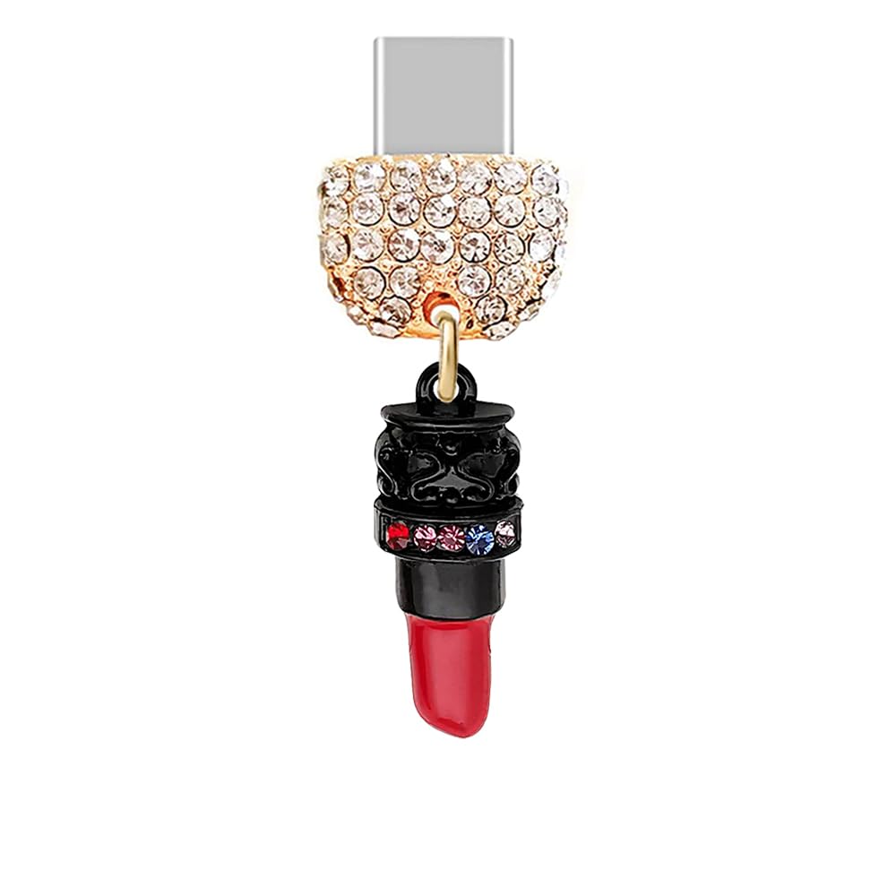 Accesorio protector Tipo-C con colgante de cristal negro para Android 7