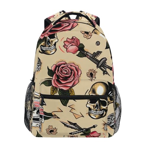 Sac à dos ordinateur portable imperméable grand volume à poches Tatouage Old School