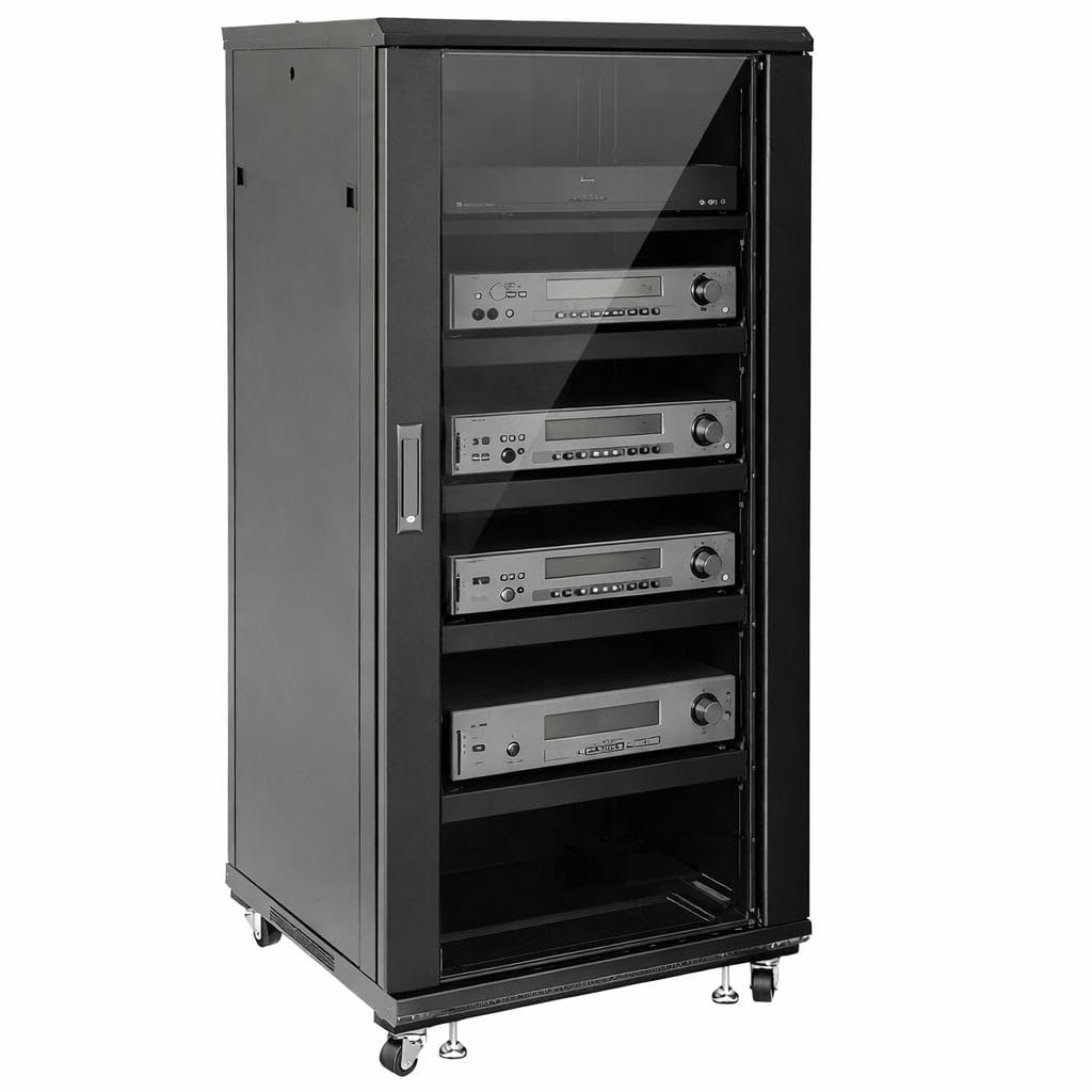 Techly Professional 026548 Armadio Rack 19" 600x600 27U per Audio Video Nero Nero