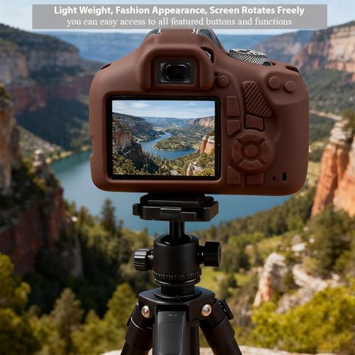 Image of Case for Canon EOS Rebel T7 Rebel T6 Camera, Soft Silicone Rubber Protective Camera Case Cover Accessories, Lightweight, Anti-Scratch with Button Marking for EOS Rebel T7 T6 (Brown)