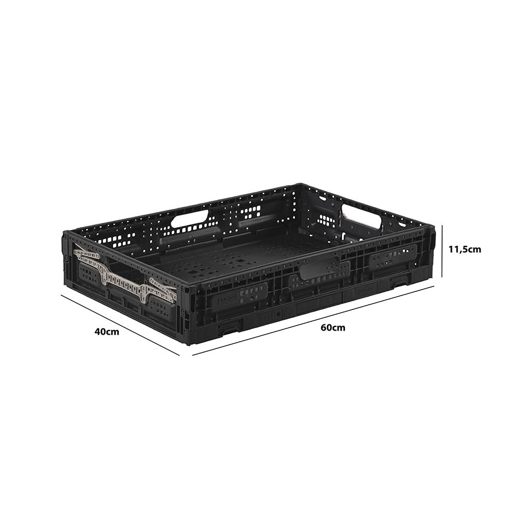 Box and beyond - Set mit 3 Aufbewahrungsbehältern, faltbar, 40 x 60 x 11,5 cm, 23 l, Traglast 10 kg, Aufbewahrung, Werkzeug, Heimwerken, einfache Aufbewahrung, robust, Garage, Keller, Waschküche