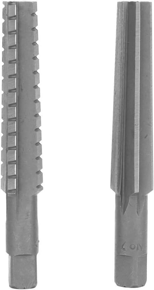 2pcs HSS MT2 Taper Reamer Set, Machine Reaming Tool with Fine and Rough Cutting Edges, Straight Shank Reamer for Drilling and Milling Machines, Precision H7 Bore Finishing for