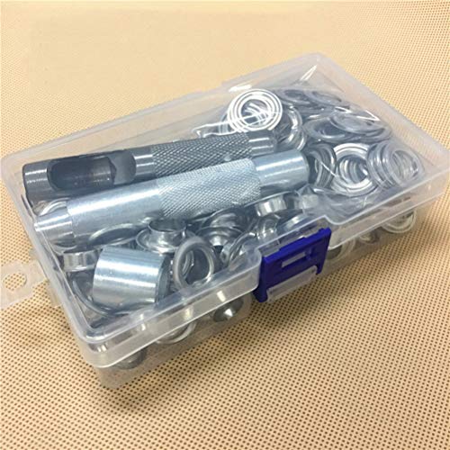 Kit de ilhós para ilhós Yardwe 100 peças 12 mm com furos para botões, ferramenta de instalação para