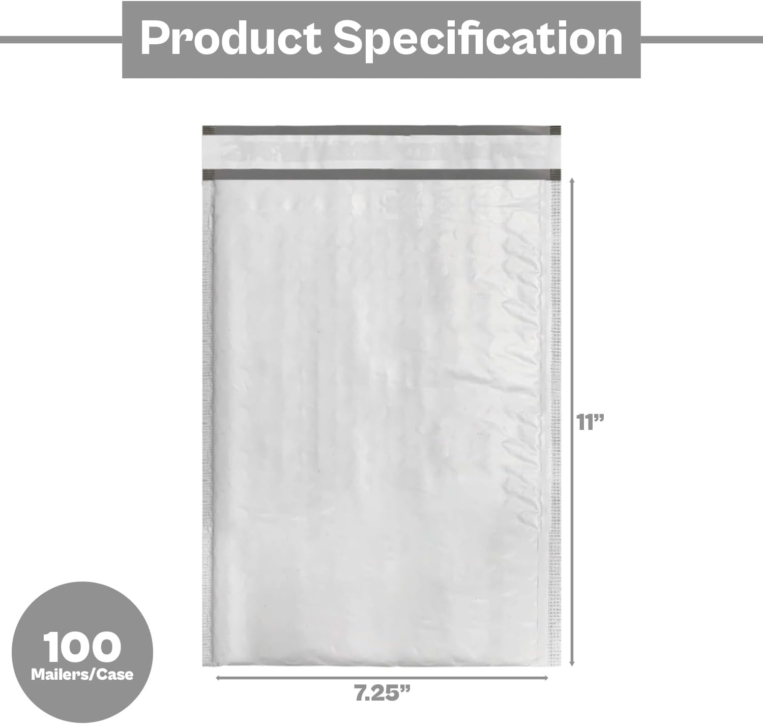 PSBM #1 100 PCS 7.25 x 12 Inch White Poly Bubble Mailers, Cushion Padded, Waterproof, Tear Resistant, Shipping Bag for Cloths, Documents, Books, Gifts, Jewelry and More