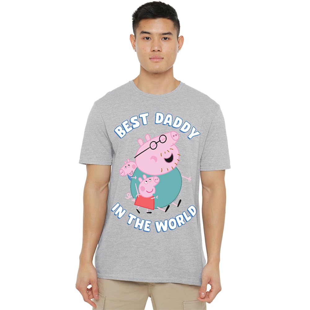 Peppa Pig T-Shirt - Best Daddy In The World - Grey - L