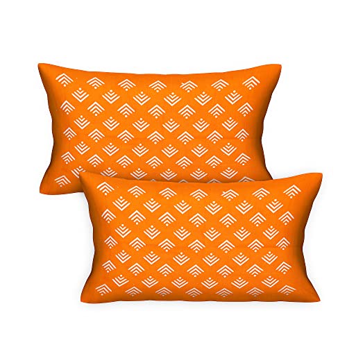 Image of RajasthaniKart Comfort Rajasthani Jaipuri Traditional Sanganeri Print 144 TC Cotton Double Size Bedsheet with 2 Pillow Covers (Double, Orange)
