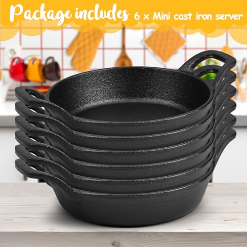 image for Ziliny Mini Skillets Cast Iron Pan 6.34 x 6.34 x 1.5 Inch Cast Iron Ra