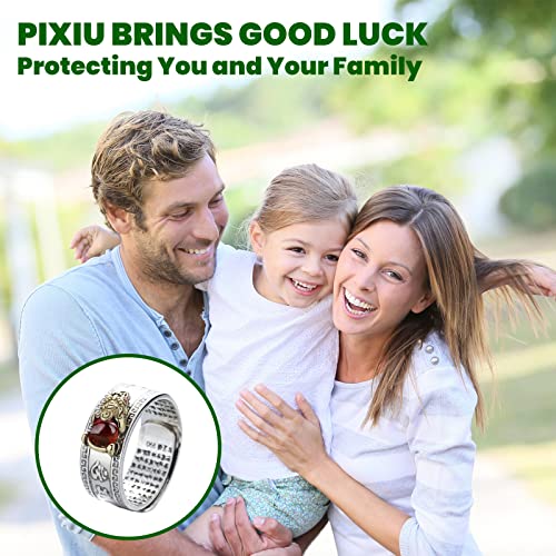 Hetica Feng Shui Pixiu Mantra Amulet Lucky Adjustable Ring Buddhist Good Luck Mantra Double Protection Wealth Love Health Ring For Men Women Vintage Ring Jewelry Gift #TOP4