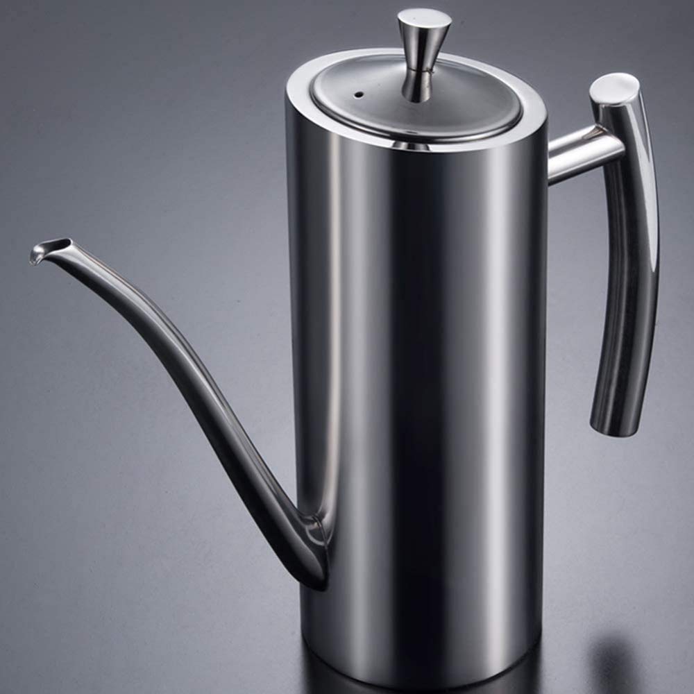 Dispenser per olio e aceto Guarnizione di tenuta in acciaio inossidabile Vaso antigoccia, contenitore per olio per bottiglie di aceto e salsa di soia, utilizzato per la cucina casalinga,-1000ml