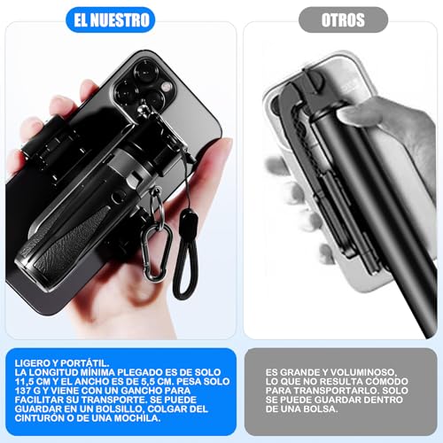 Trípode para teléfono móvil universal selfie stick compatible con smartphones iPhone y Android 6