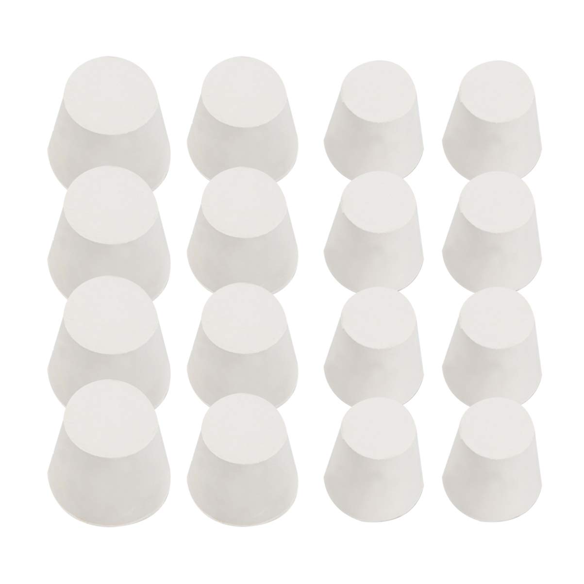 MilistenWhite Plug Plugs Rubber Plug 16pcs Rubber Stoppers White Lab Plug Stoppers Random Size Flat Plug Flat Plug Flat Plug Flat Plug Flat Plug