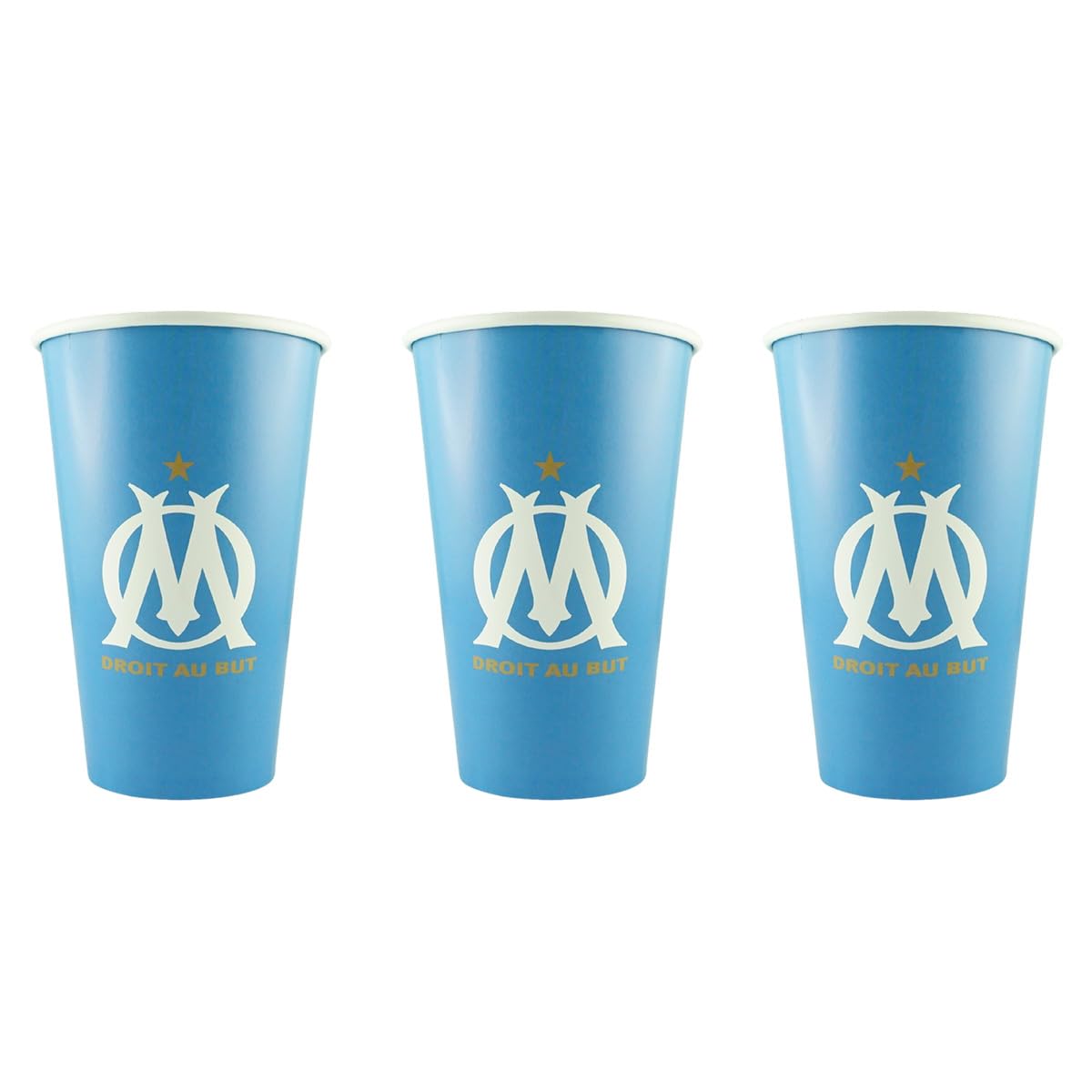 OLYMPIQUE DE MARSEILLE 10 x verre gobelet jetable 47,5cl OM - Collection officielle