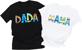 Toy Couple Shirt Family Matching Top Toy Themed Birthday Party Tee | Toy Dad Shirt Toys Mom T-Shirts Funny Mama and Dada Shirts Matching Birthday Top Family Vacation Cartoon Tee