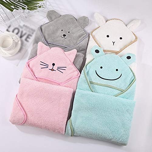 Baby Bath Towel 90 * 90cm Baby Bath Towel Newborn Cartoon Coral Fleece Baby Towel with Hood