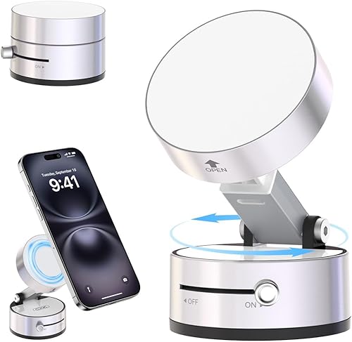 Soporte magnético para teléfono con succión al vacío 2025, con ventosa fuerte retráctil, manos libres, soporte plegable para teléfono celular para