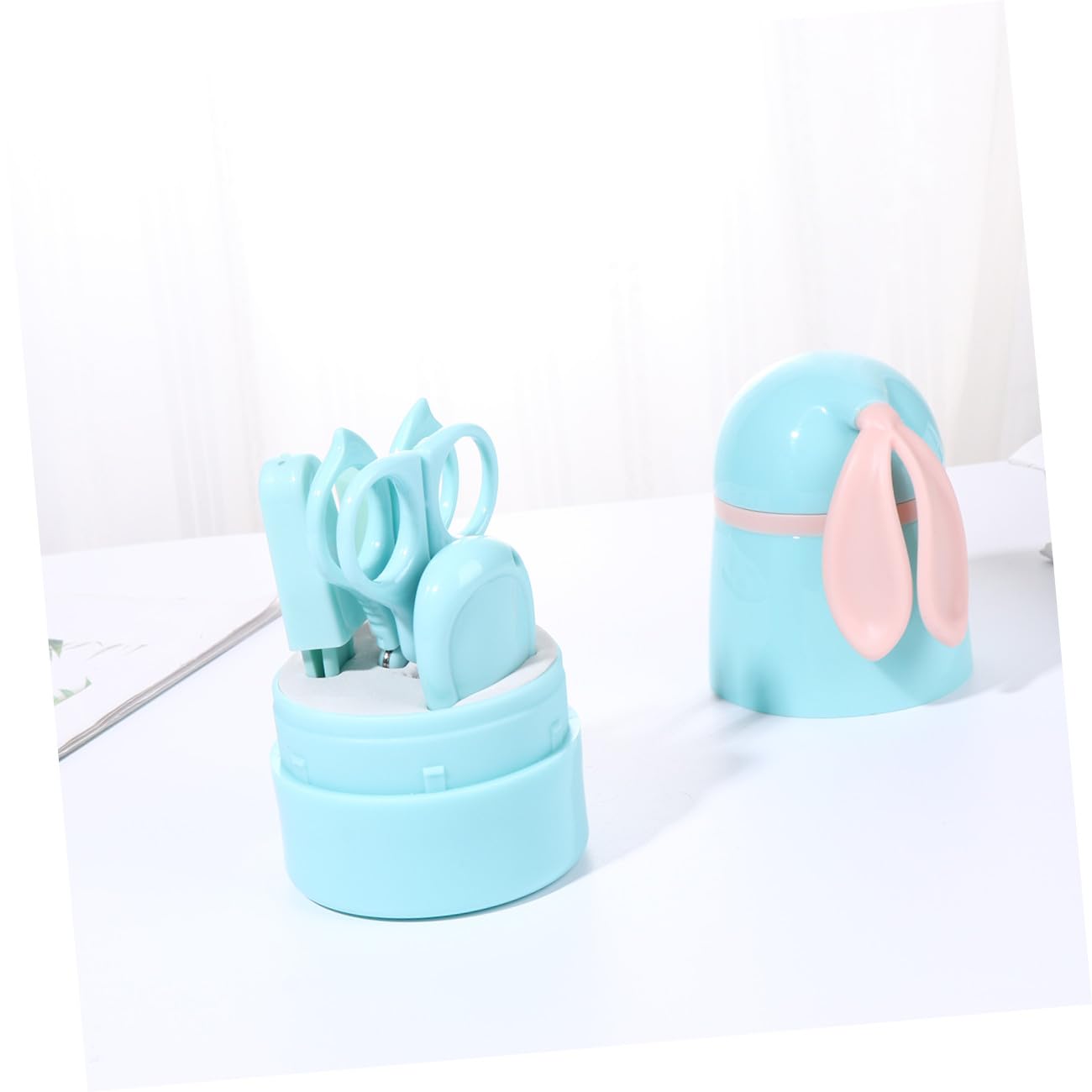 Abaodam 10pezzi Forbicine Per Unghie Da Ragazzo Ragazza Kit Manicure Con Strumenti Di Sicuri e Leggeri Per Ragazzo Ragazza Blu