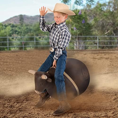 Big Country Toys Bouncy Bull Kids Toys - Rodeo Ride On Toys for Ages 3+ - Bouncy Animals for Toddlers - Inflatable Kids Hopper Toy with Hand Pump