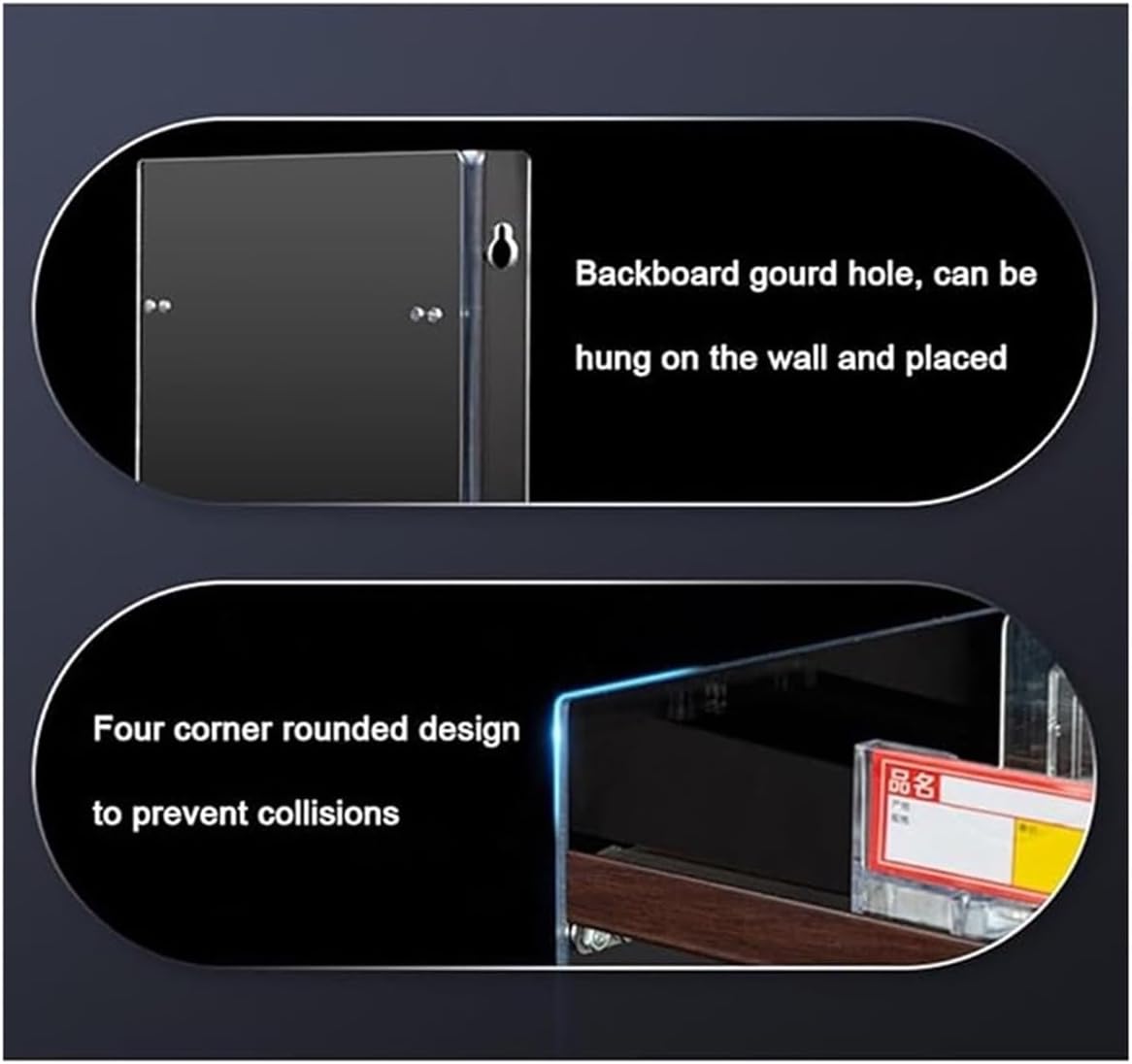 Acrylic Cigarette Organizer Holder - Wall Mounted Rectangular Display Case with Auto Cigarette Pusher, 32.5x29x18.85cm - Perfect for Home or Office Use