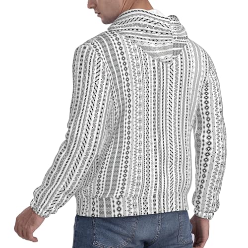 Sweat à capuche bohème homme à rayures et imprimé triangle - 6