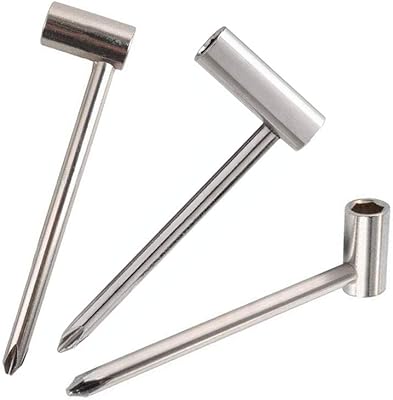 Jiayouy 3Pcs Dia 7mm / 8mm Guitar Truss Rod Adjustment Wrench with Cross Screwdriver Head Luthier Tool Silver
