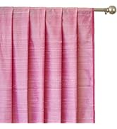 Fabric Mart Direct Light Pink Silk Dupioni Curtain Panels, 26" Width x 84" Length (Three Pinch Pl...