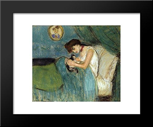 Woman with Cat 20x24 Framed Art Print by Picasso, Pablo